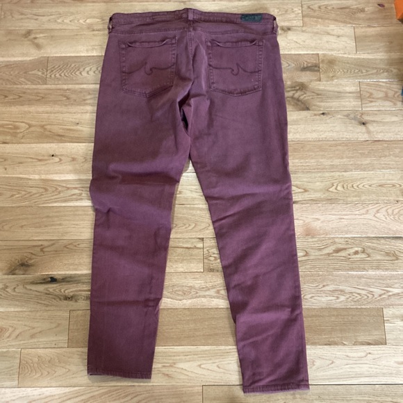 Anthropologie AG the abbey ankle burgundy mid rise super skinny ankle jeans - Picture 2 of 5